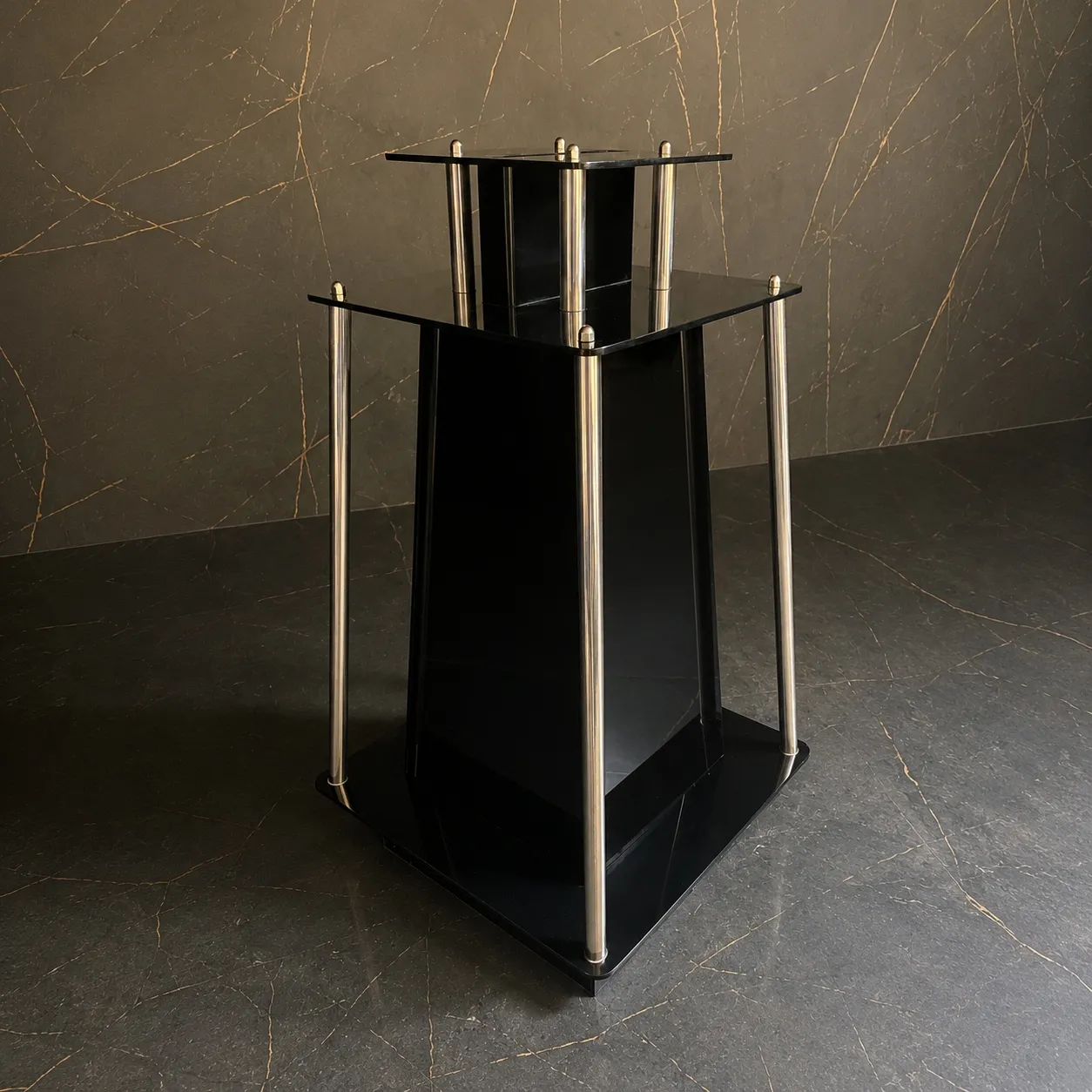 Gazofilácio de Acrílico Malaquias com Chave e Aço Inox para Igrejas