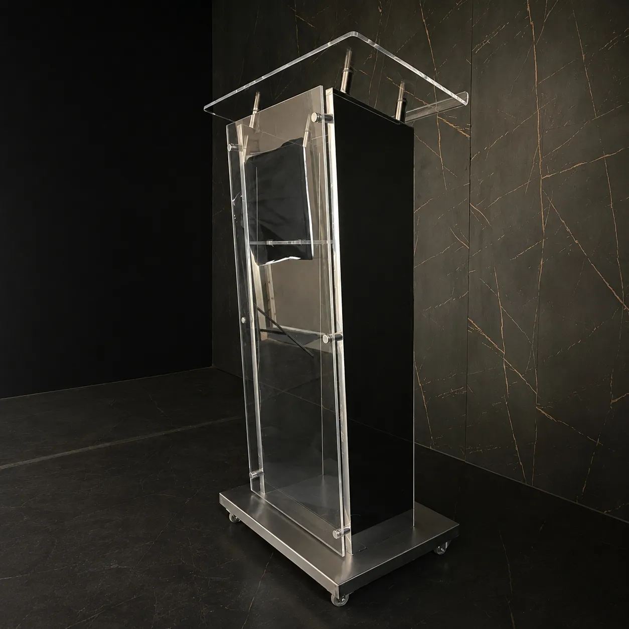 Púlpito de Aço Inox para Igrejas João Plus com Acrílico Virgem