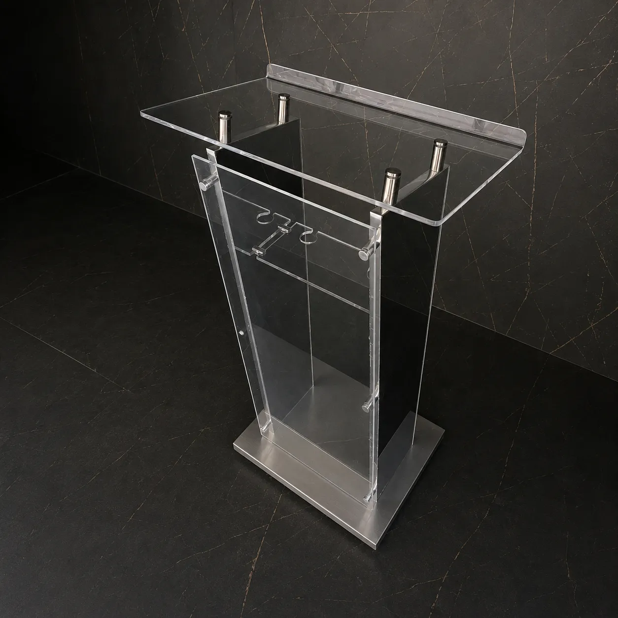 Púlpito de Aço Inox para Igrejas João Plus com Acrílico Virgem