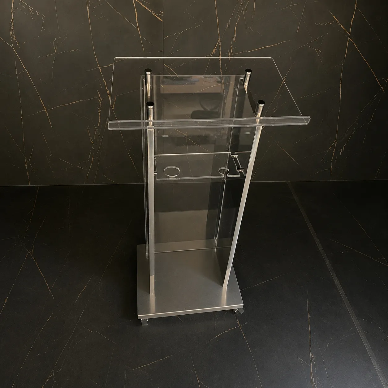Púlpito de Aço Inox para Igrejas João Plus com Acrílico Virgem