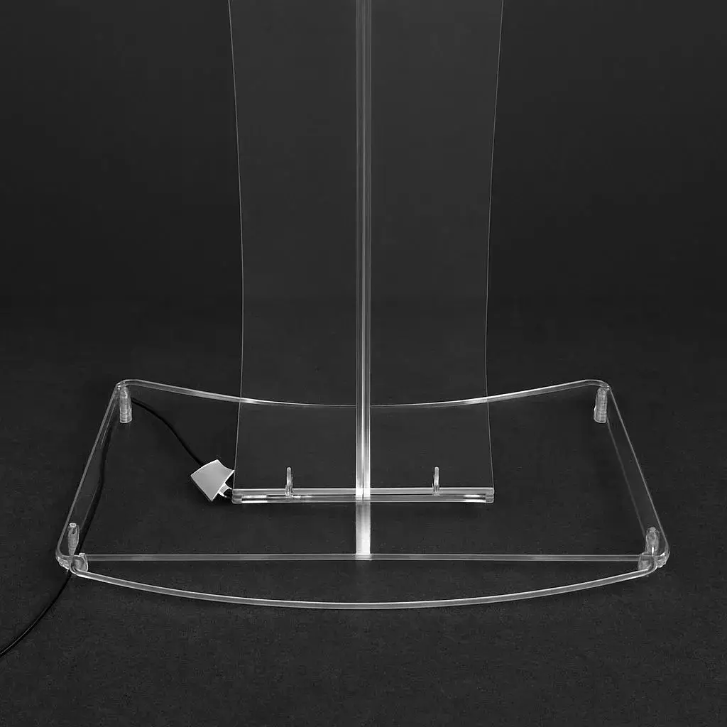 Base do púlpito Tito em acrílico virgem com LED azul embutido