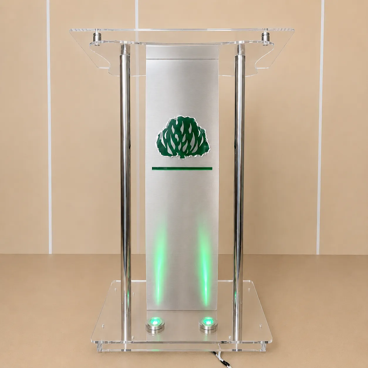 Púlpito de Acrílico para Igreja Marcos com Aço Inox 304