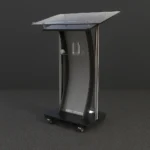 Púlpito de acrílico para igreja Marcos com LED aceso — vista traseira