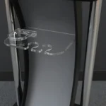 Púlpito de acrílico para igreja Marcos porta microfone e porta copo