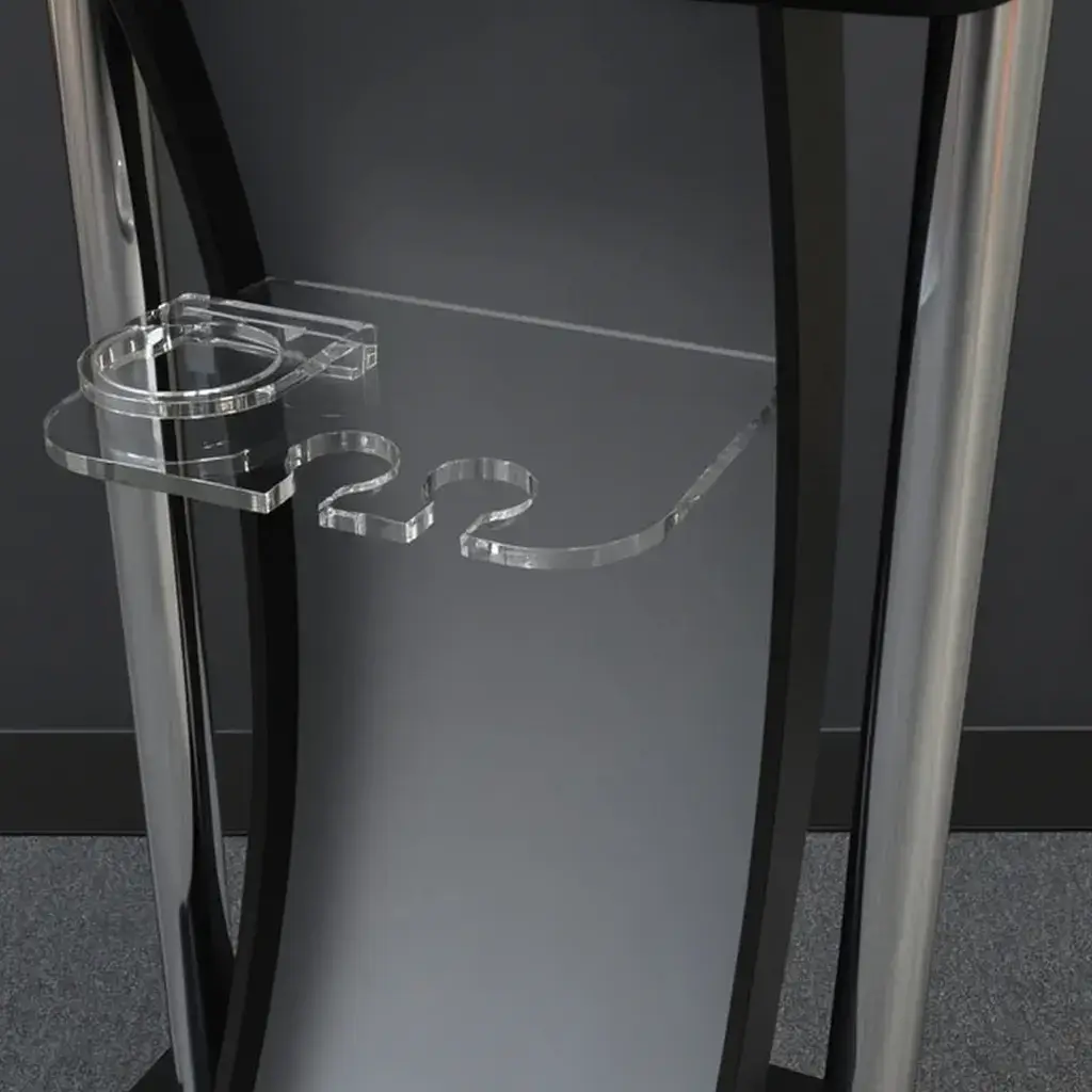 Púlpito de acrílico para igreja Marcos porta microfone e porta copo